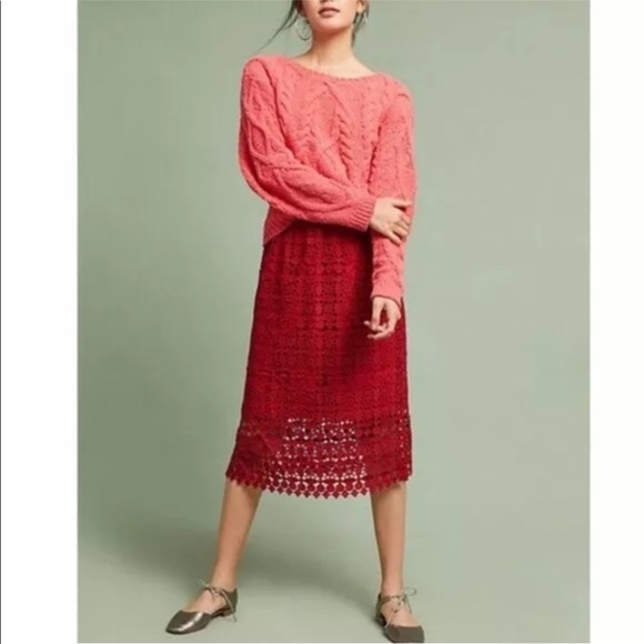 Anthropologie Lili’s Closet Maya Red Cutout Skirt NWT SZ S - Picture 2 of 8